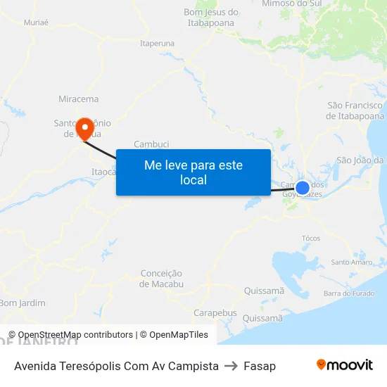Avenida Teresópolis Com Av Campista to Fasap map