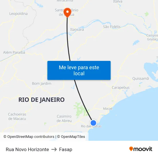 Rua Novo Horizonte to Fasap map