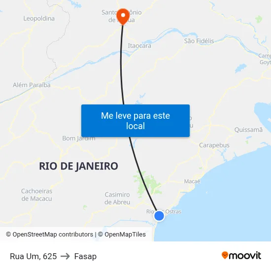 Rua Um, 625 to Fasap map