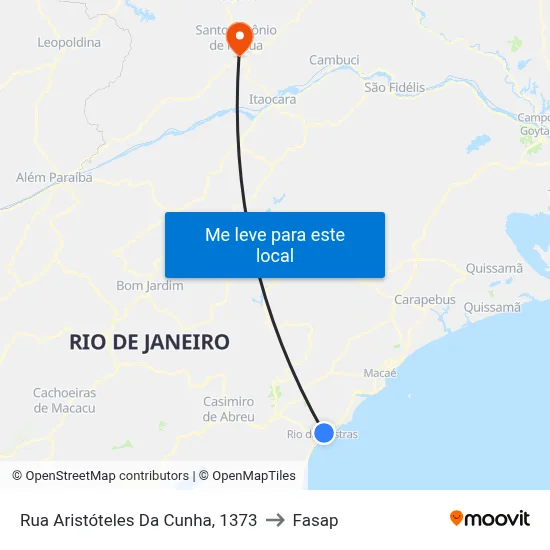 Rua Aristóteles Da Cunha, 1373 to Fasap map