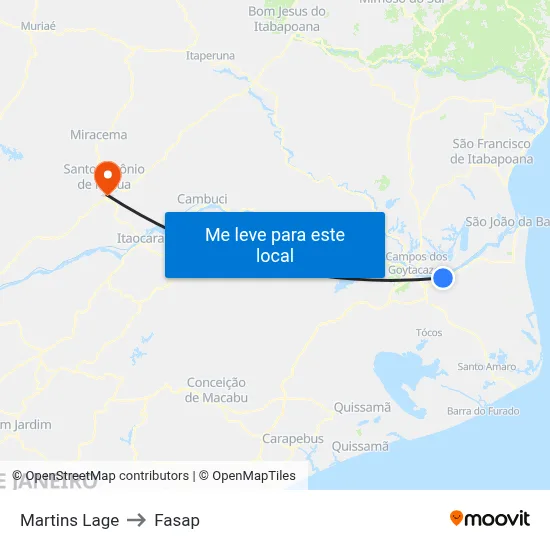Martins Lage to Fasap map