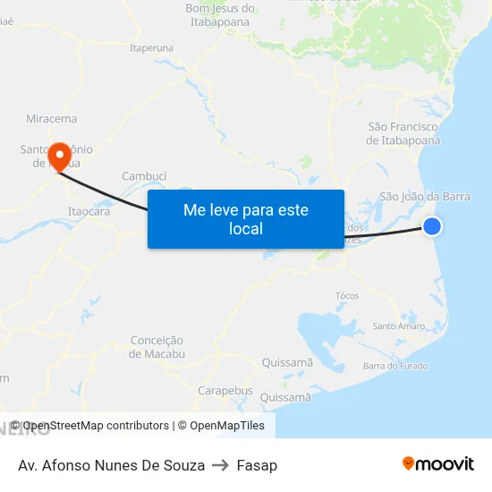 Av. Afonso Nunes De Souza to Fasap map