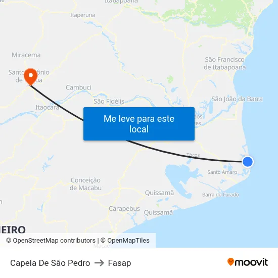 Capela De São Pedro to Fasap map