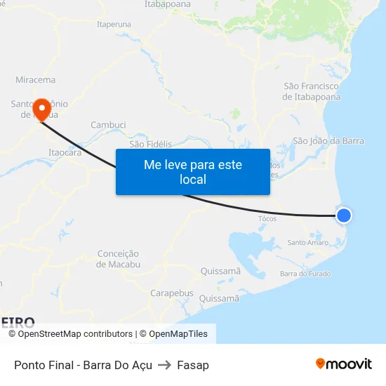 Ponto Final - Barra Do Açu to Fasap map