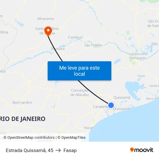 Estrada Quissamã, 45 to Fasap map