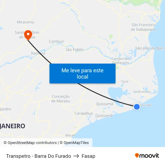 Transpetro - Barra Do Furado to Fasap map
