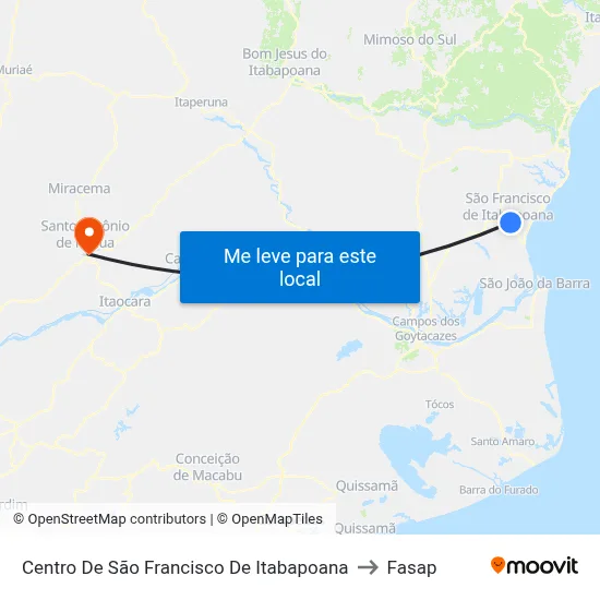 Centro De São Francisco De Itabapoana to Fasap map