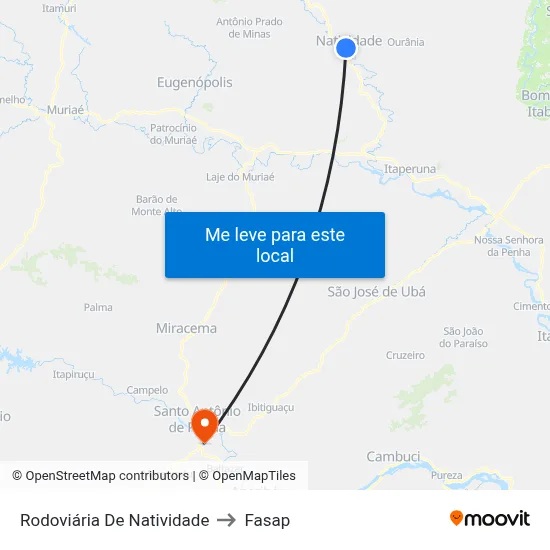Rodoviária De Natividade to Fasap map
