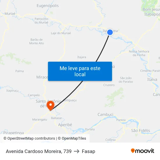 Avenida Cardoso Moreira, 739 to Fasap map