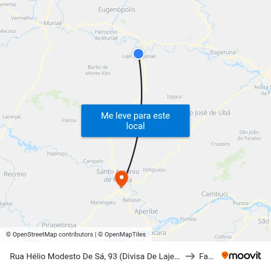 Rua Hélio Modesto De Sá, 93 (Divisa De Laje Do Muriaé) to Fasap map