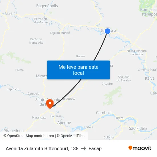 Avenida Zulamith Bittencourt, 138 to Fasap map