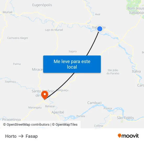 Horto to Fasap map