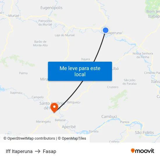 Iff Itaperuna to Fasap map