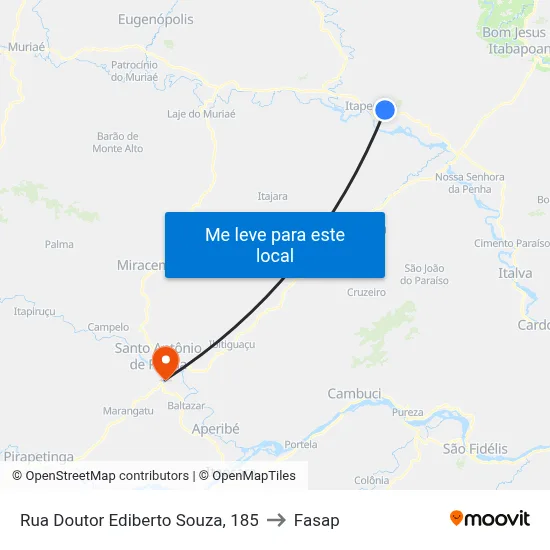 Rua Doutor Ediberto Souza, 185 to Fasap map