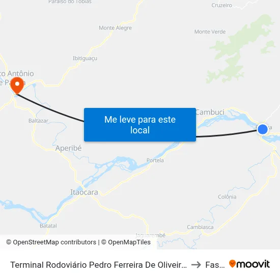 Terminal Rodoviário Pedro Ferreira De Oliveira (Pureza) to Fasap map