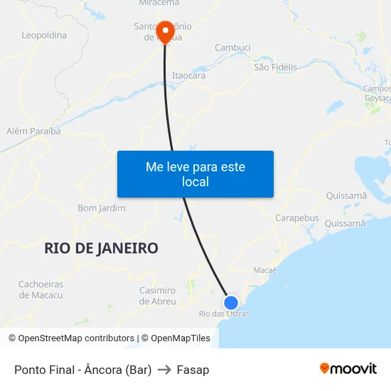 Ponto Final - Âncora (Bar) to Fasap map