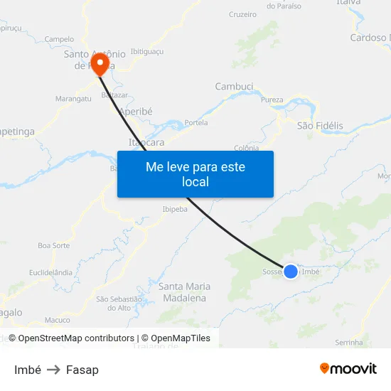 Imbé to Fasap map