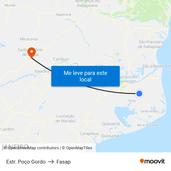 Estr. Poço Gordo to Fasap map