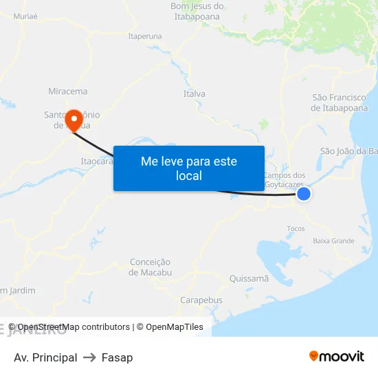 Av. Principal to Fasap map