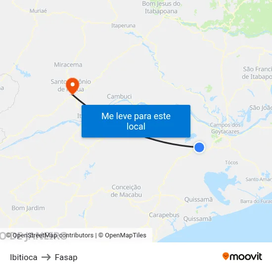 Ibitioca to Fasap map