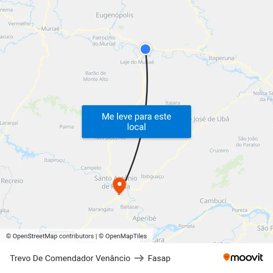 Trevo De Comendador Venâncio to Fasap map
