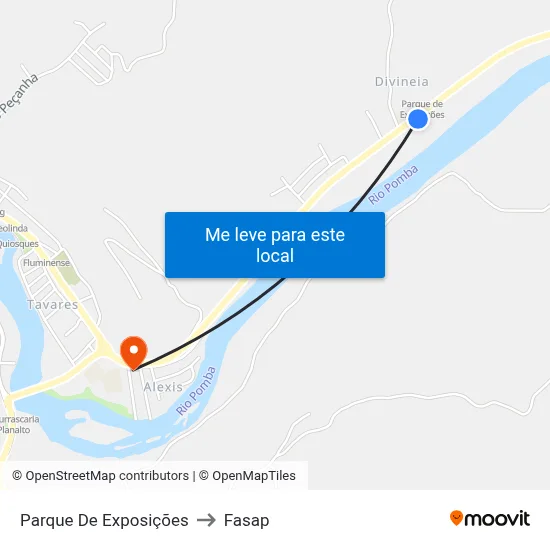 Parque De Exposições to Fasap map