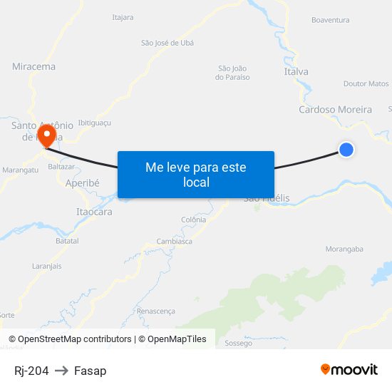 Rj-204 to Fasap map