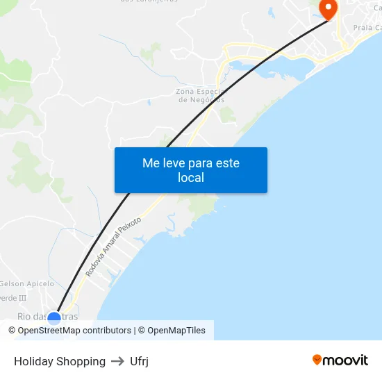 Holiday Shopping to Ufrj map