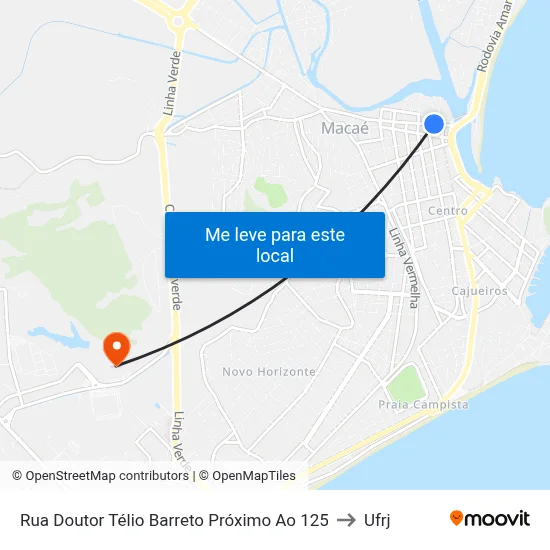 Rua Doutor Télio Barreto Próximo Ao 125 to Ufrj map