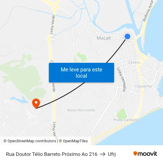 Rua Doutor Télio Barreto Próximo Ao 216 to Ufrj map