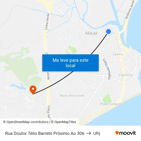 Rua Doutor Télio Barreto Próximo Ao 306 to Ufrj map
