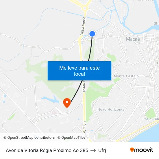 Avenida Vitória Régia Próximo Ao 385 to Ufrj map