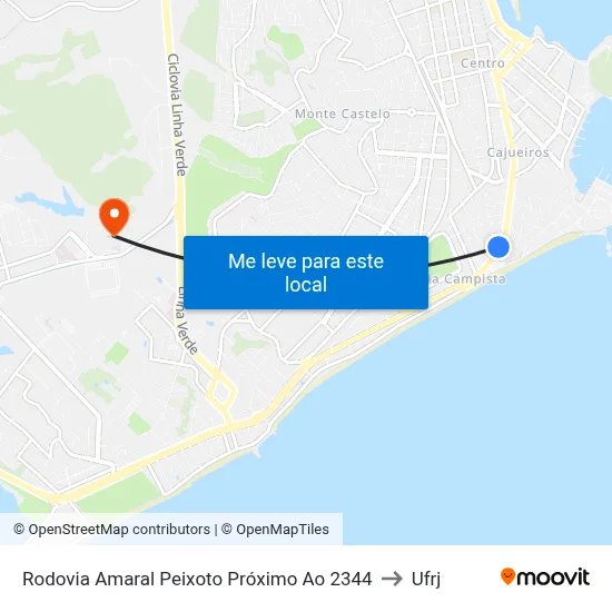 Rodovia Amaral Peixoto Próximo Ao 2344 to Ufrj map