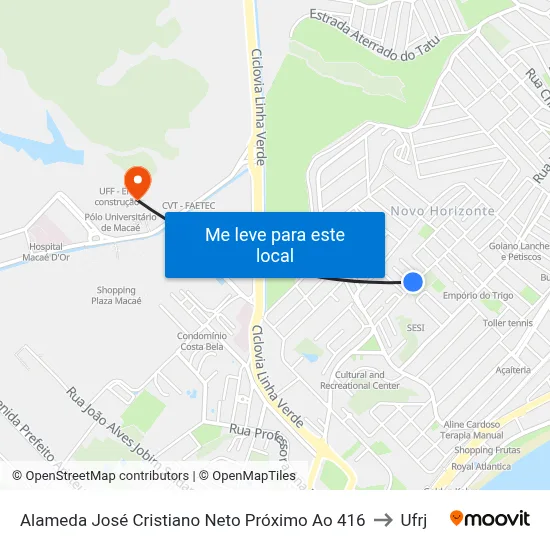 Alameda José Cristiano Neto Próximo Ao 416 to Ufrj map