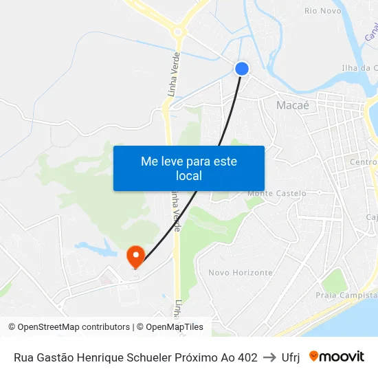 Rua Gastão Henrique Schueler Próximo Ao 402 to Ufrj map