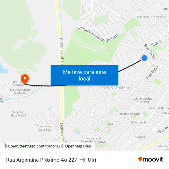 Rua Argentina Próximo Ao 227 to Ufrj map