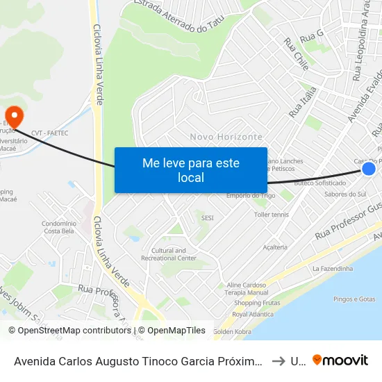 Avenida Carlos Augusto Tinoco Garcia Próximo Ao 821 to Ufrj map