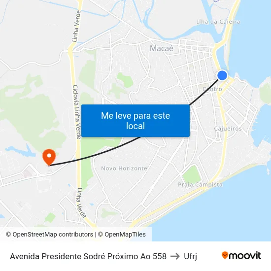 Avenida Presidente Sodré Próximo Ao 558 to Ufrj map