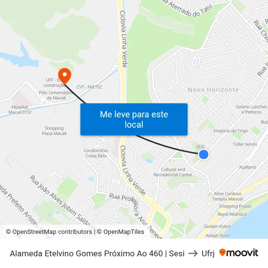 Alameda Etelvino Gomes Próximo Ao 460 | Sesi to Ufrj map