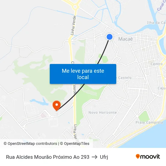 Rua Alcides Mourão Próximo Ao 293 to Ufrj map