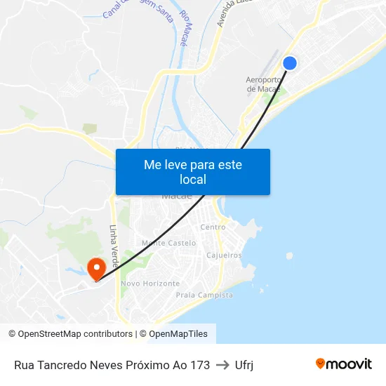 Rua Tancredo Neves Próximo Ao 173 to Ufrj map