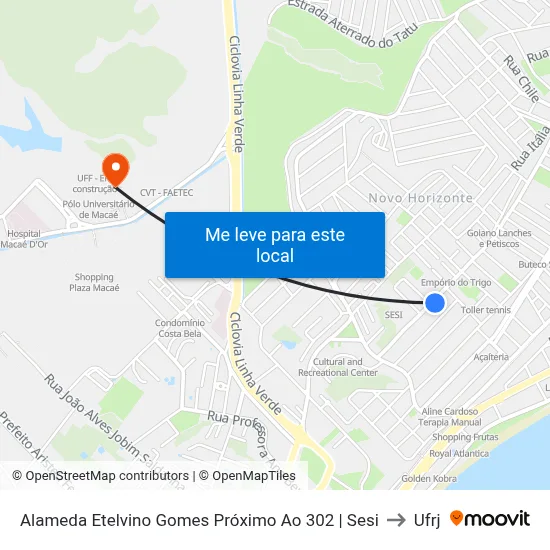 Alameda Etelvino Gomes Próximo Ao 302 | Sesi to Ufrj map