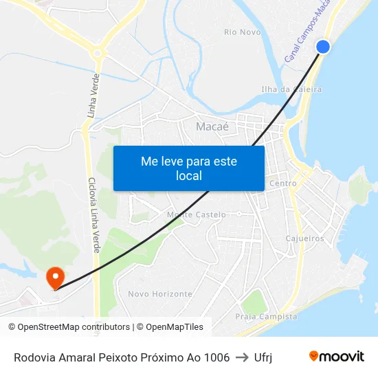 Rodovia Amaral Peixoto Próximo Ao 1006 to Ufrj map