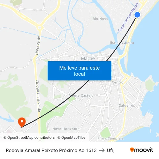 Rodovia Amaral Peixoto Próximo Ao 1613 to Ufrj map