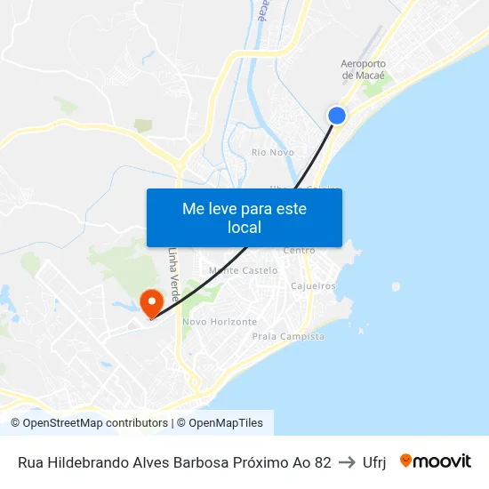 Rua Hildebrando Alves Barbosa Próximo Ao 82 to Ufrj map