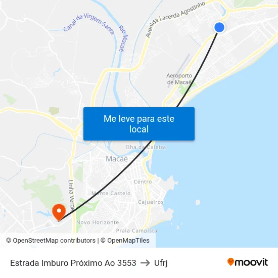 Estrada Imburo Próximo Ao 3553 to Ufrj map