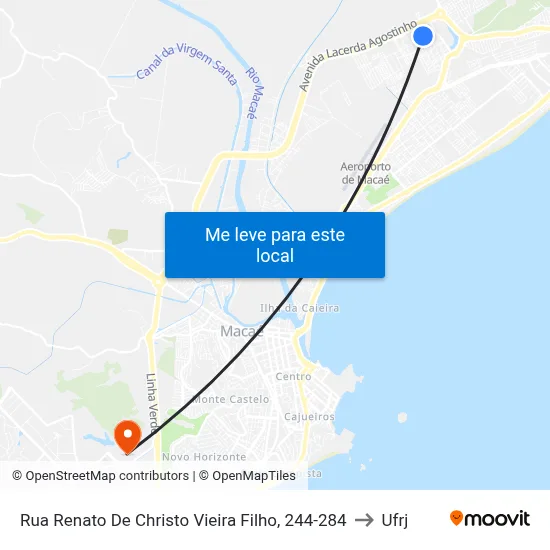 Rua Renato De Christo Vieira Filho, 244-284 to Ufrj map