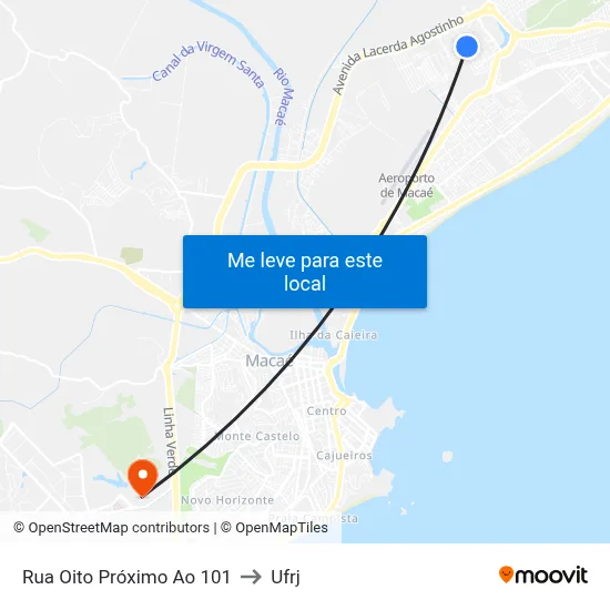 Rua Oito Próximo Ao 101 to Ufrj map