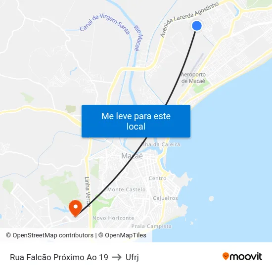 Rua Falcão Próximo Ao 19 to Ufrj map