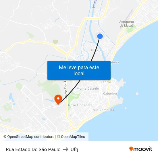 Rua Estado De São Paulo to Ufrj map